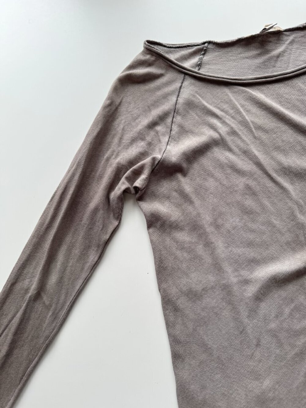 COTTON CITIZEN Vintage Taupe Grey Cotton Scoop Neck Raglan T-Shirt Top, Size S - Picture 7 of 11